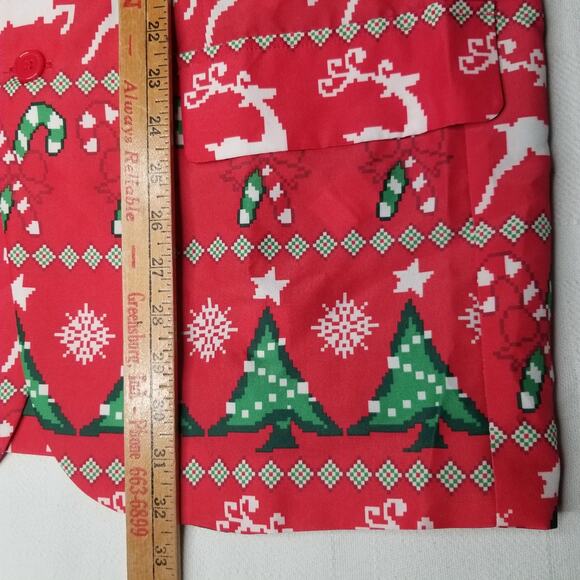 Dec. 25th Christmas Blazer Novelty Reindeer Tree Candy Canes Holiday Party XL - Picture 6 of 7